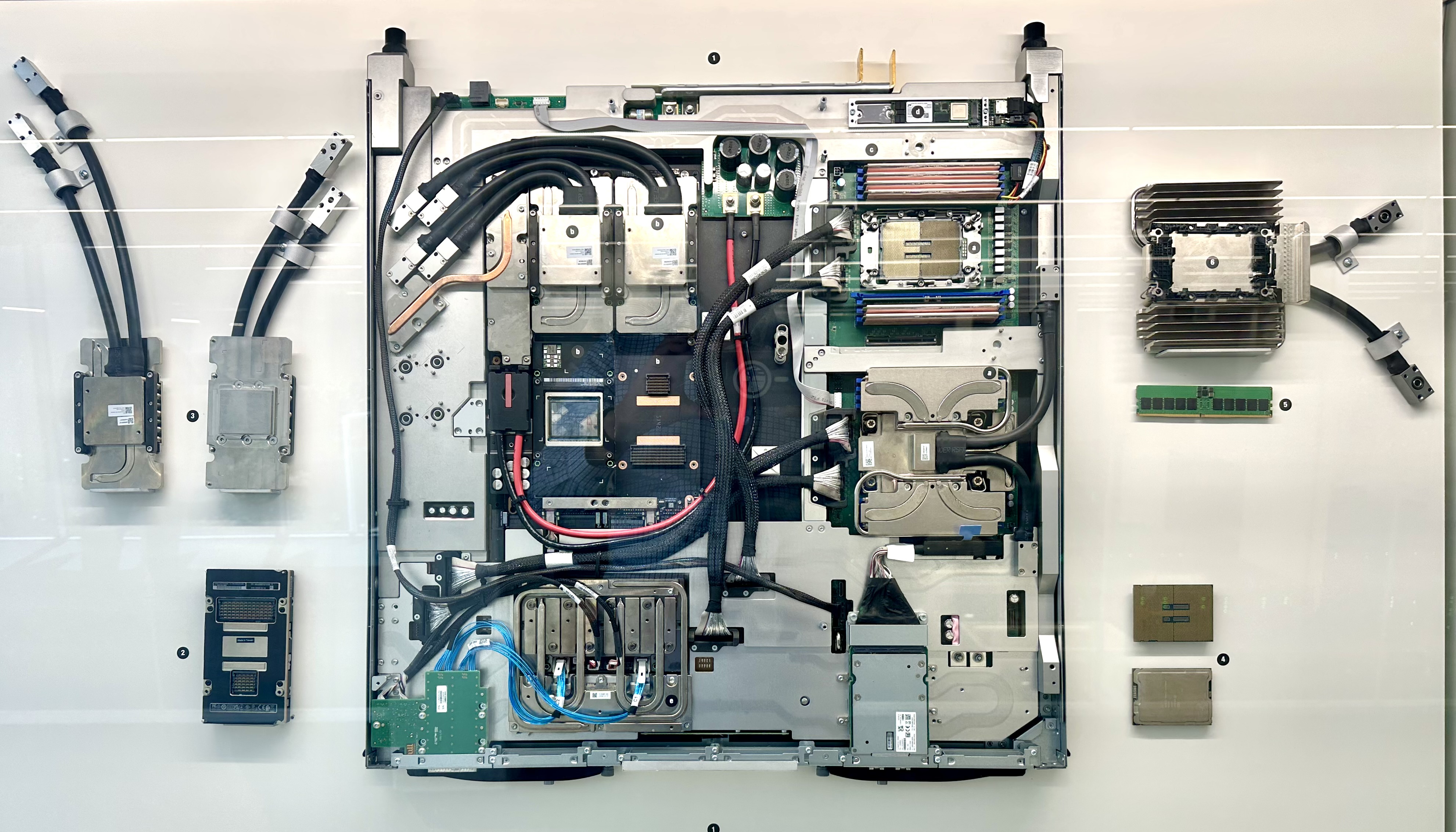 Close-up of a GPU blade used in modern high-performance compute systems